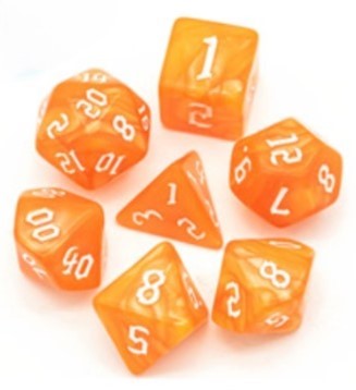 Set de 7 dados Macaron - Naranja (AC-BL41)